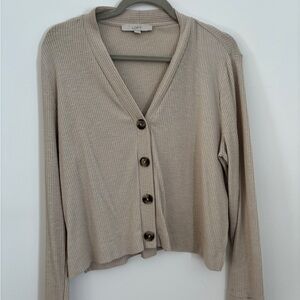 LOFT Light Tan Ribbed Woman’s Top